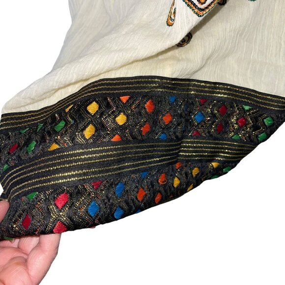 Island Tribe Womens Dress One Size Cream Hebesha Maxi With 2 Scarfs Belt - Picture 3 of 10